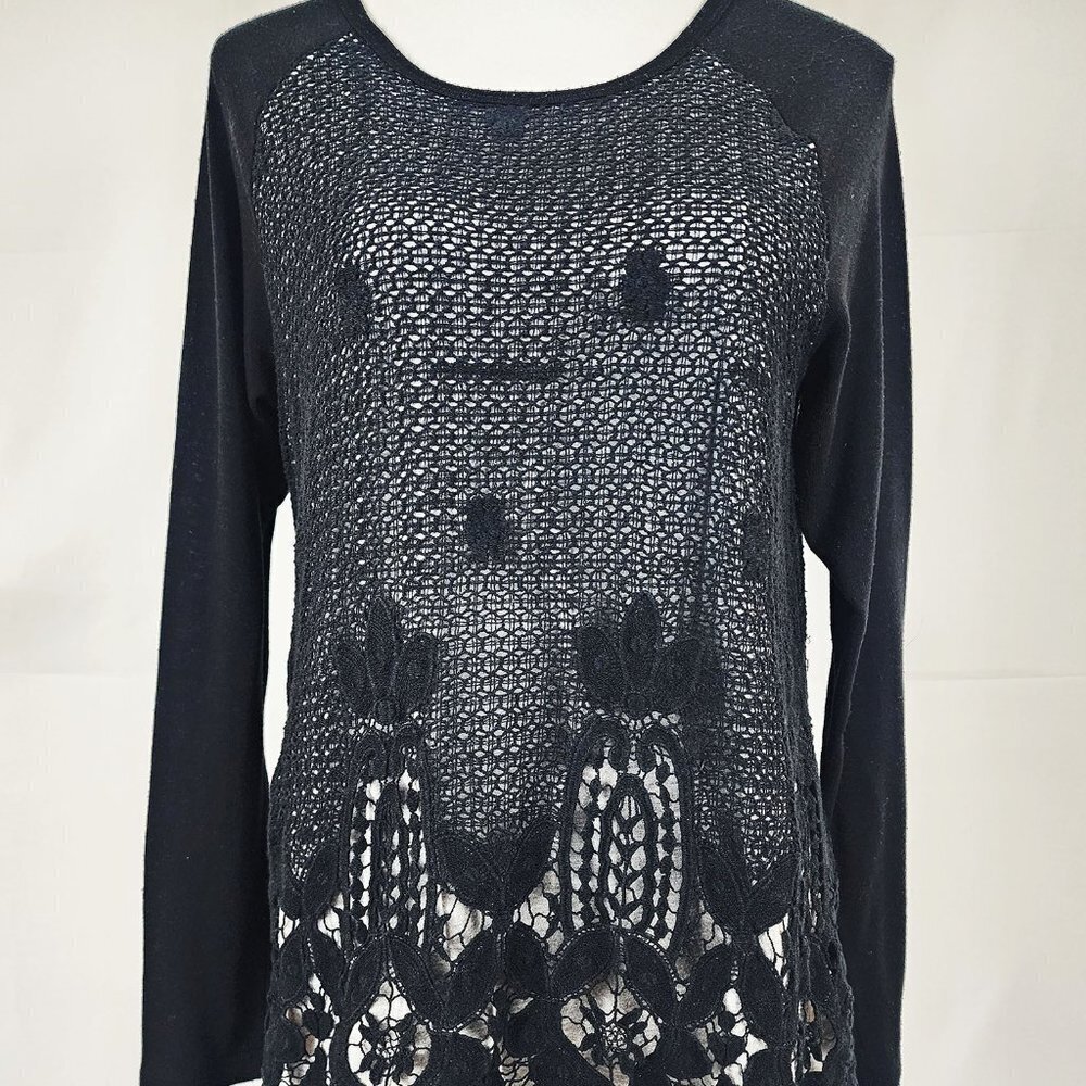 Democracy Black and Gray Knit Top